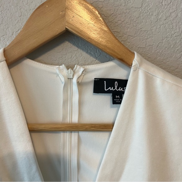 NWT Lulu’s Cocktail Hour Ivory Wrap Dress M - Picture 7 of 9
